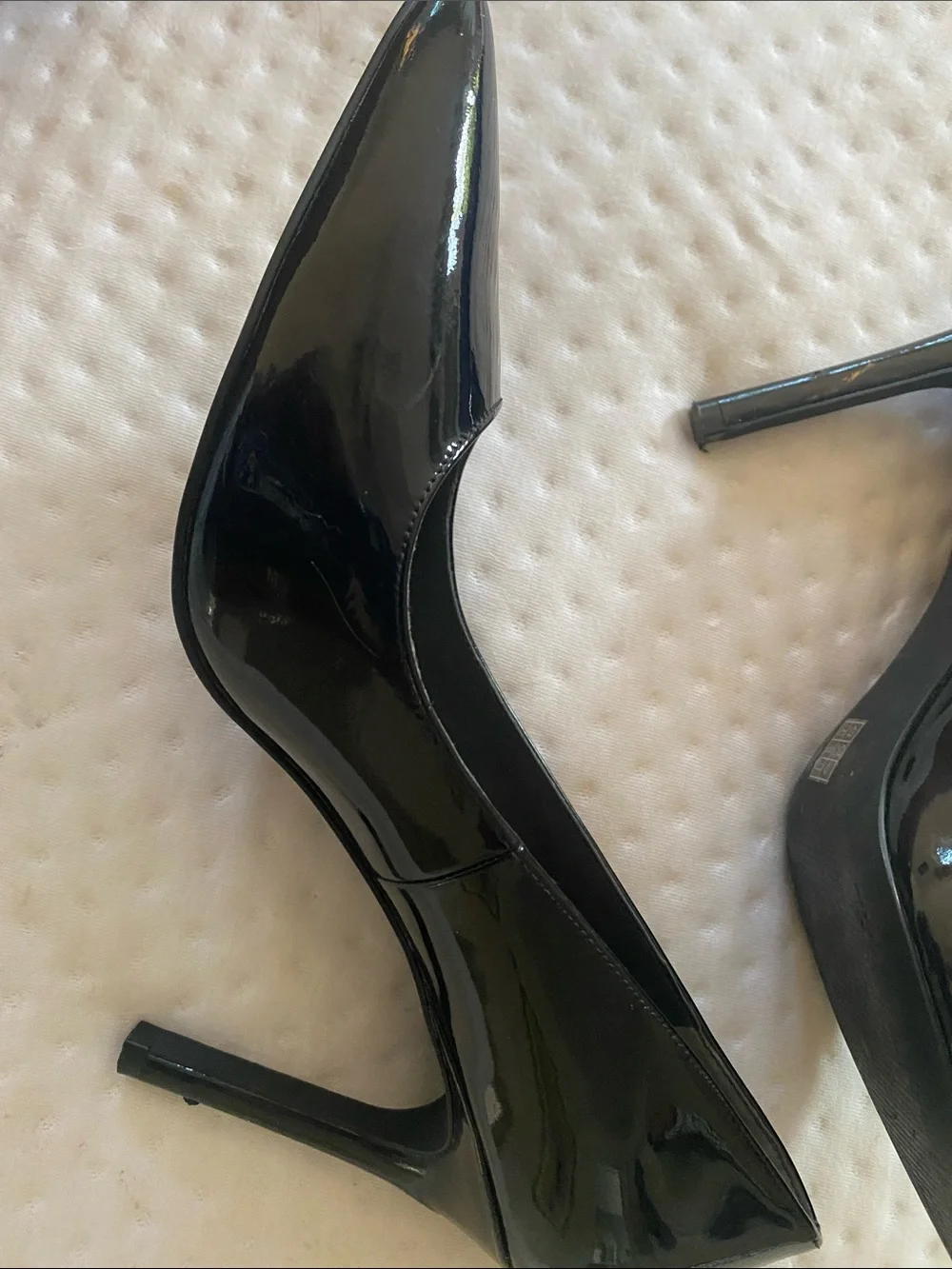 Stuart Weitzman Black Patent Pointed-Toe Pumps